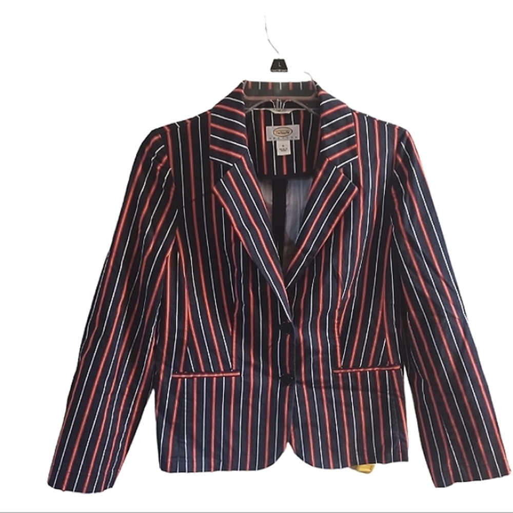 Talbots Petites fitted Vintage Vibe mod pin stripe stretch blazer/jacket Size 6P